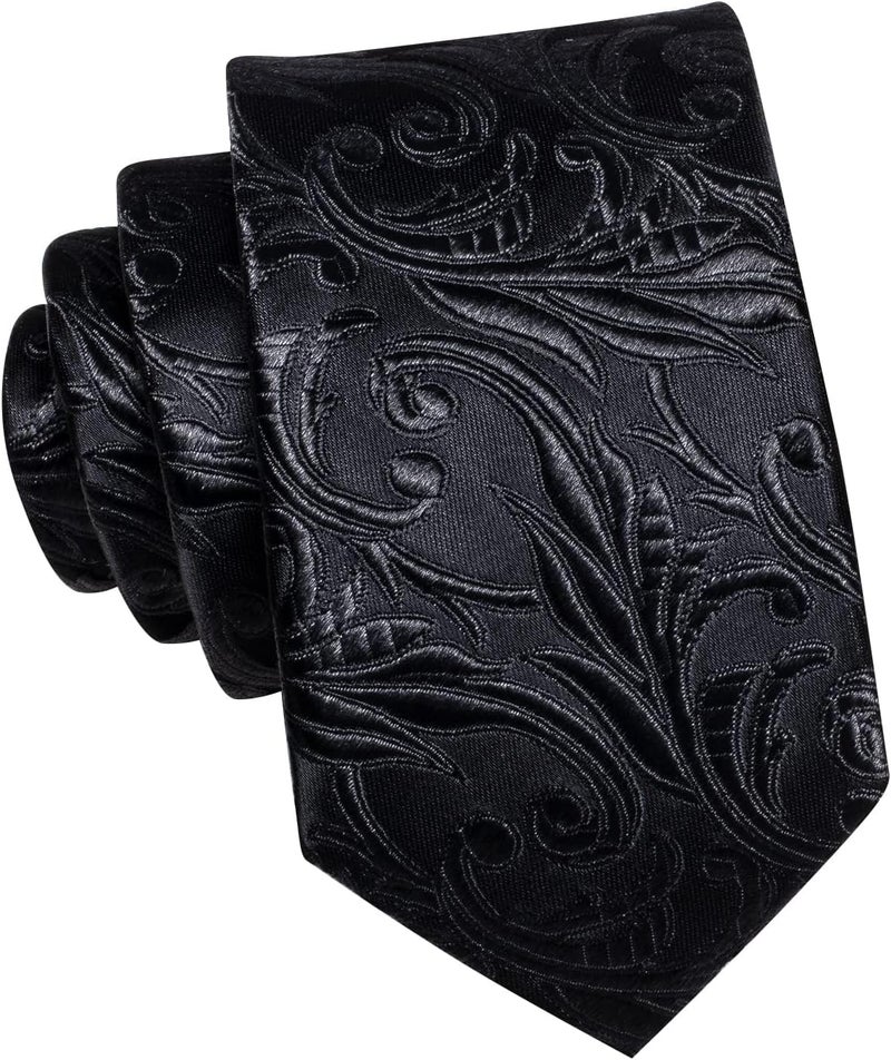 Dubulle Ties for Boys Self Tie Silk Paisely Striped Kids Necktie and Pocket Square Set for Age 8-11 - Image 1